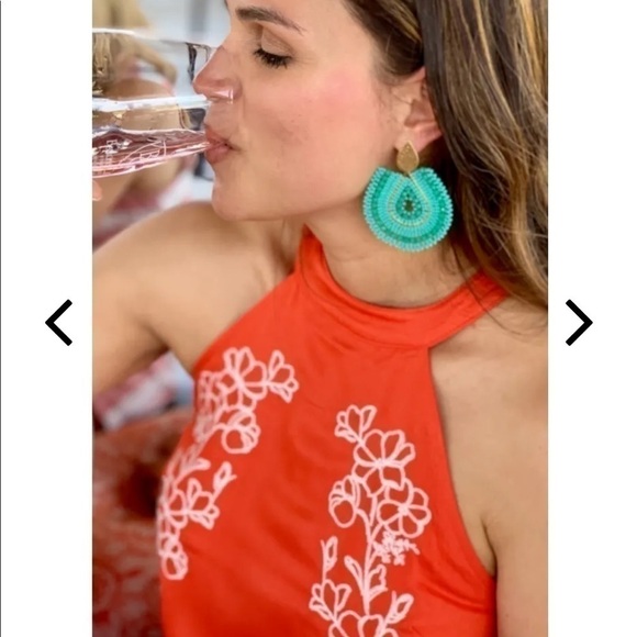 Lulu’s Floral Embroidered Black White Halter Neck Mini Formal Cute Party Dress - Picture 7 of 10